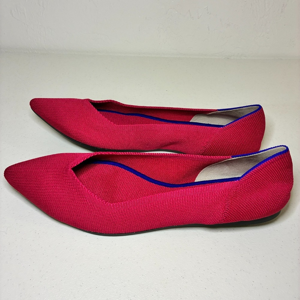 Rothy's The Point Flats Women's Size 11.5 Pink Slip On Pointed Toe Party Office - Picture 3 of 8